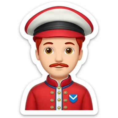 man with red dutch clothing sticker