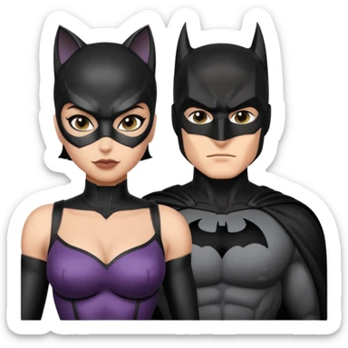 Catwomen and batman sticker