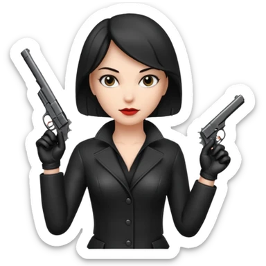 woman hitman with pistol sticker