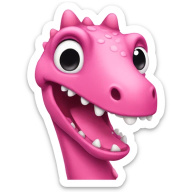 Pink dinosaur happy  sticker
