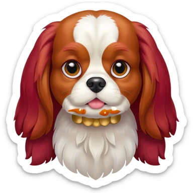 ruby colored king charles cavalier sticker
