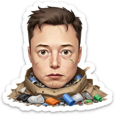 Elon musk in the trash sticker