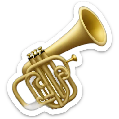 A white painted trumpet sticker