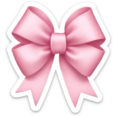 light pink ribbon bow sticker