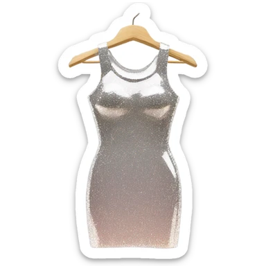sparkly short bodycon dress on hanger sticker