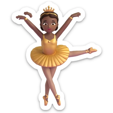 dark-skinned ballerina wearing golden outfit sticker