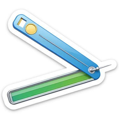 a straight  bar with a meter that has different colors on it  sticker