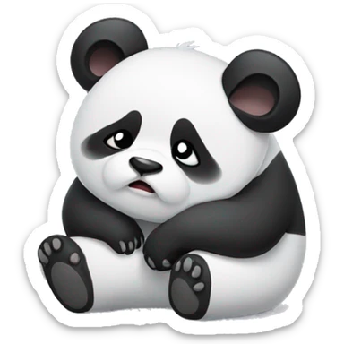 Cute panda crying, tears sticker