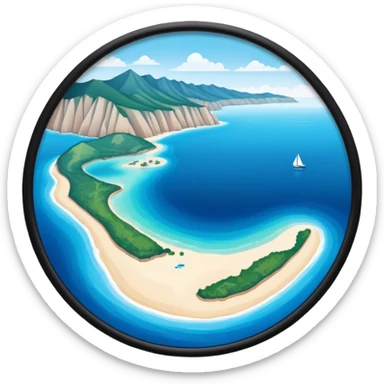 A map view of the Black Sea, showing its distinctive shape, surrounded by the neighboring countries, with clear blue water contrasting against the landmasses sticker