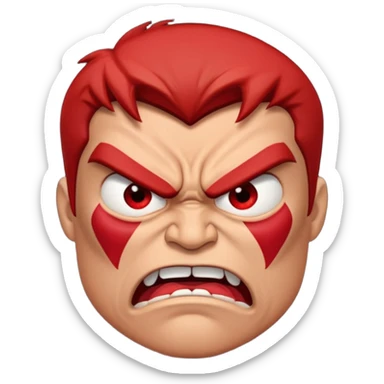 A super ultra angry face sticker