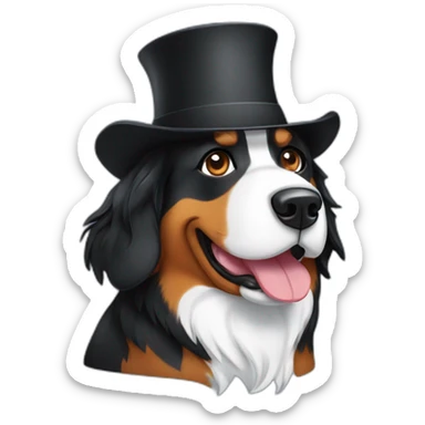 bernese mountain dog with a chef top hat sticker
