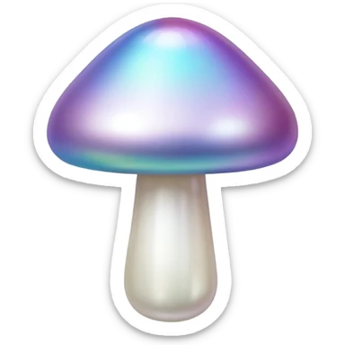 Iridescent pearl mushroom  sticker