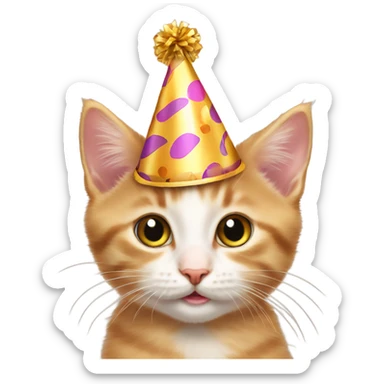 Kitten    wearing  a   party   hat   Is   at   a  party 🥳🎉 sticker