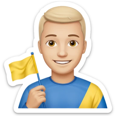 The Ukrainian man with flag sticker