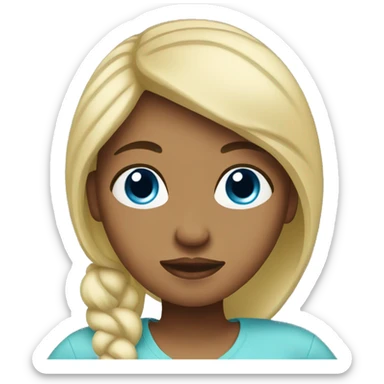 Pregnant woman. She has blonde hair and blue eyes  sticker