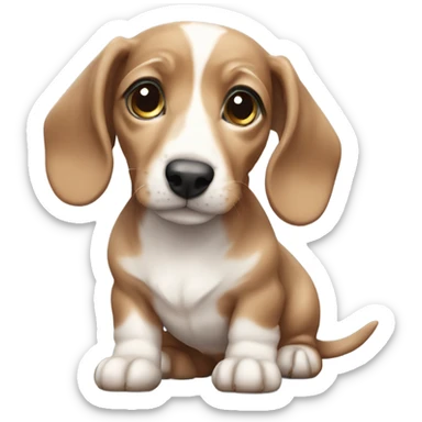 marble dachshund puppy sticker