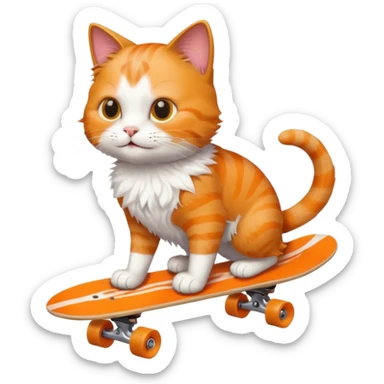 cat riding a skateboard sticker