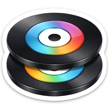 two black computer disk sticker