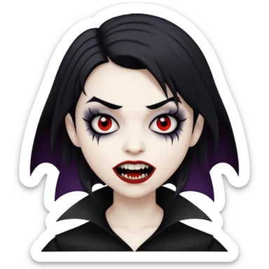 pale skin emo dark hair vampire sticker
