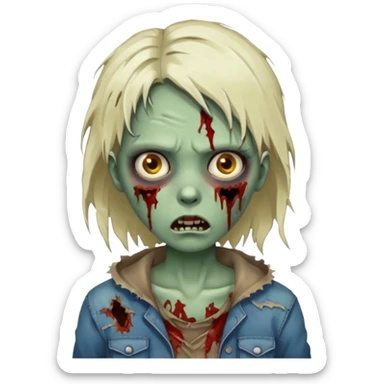 Zombie girl sticker