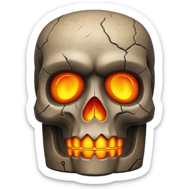 Flaming Moai skull sticker