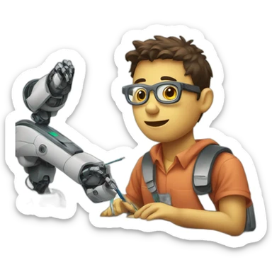 Roboter who studies sticker