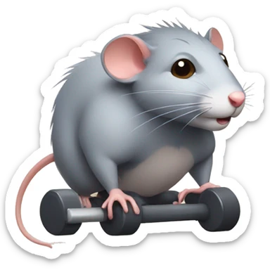 rat in gym sticker