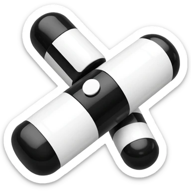 Minimalistic futuristic white&black pills pack emoji, black and white, flat vector design, high-tech clean UI icon sticker