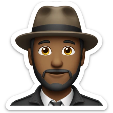 Guy with a neckbeard wearing a fedora  sticker