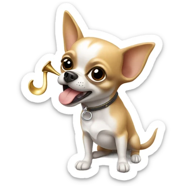 chihuahua qui jouede la trompette sticker