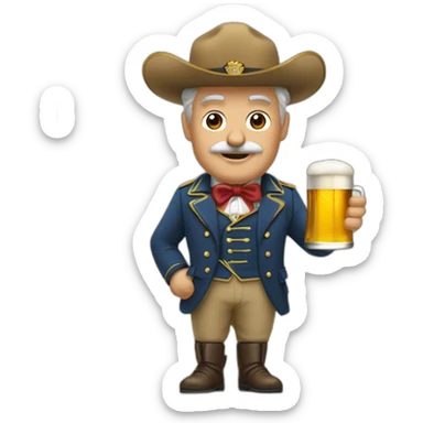 le colonel moutarde et son cashmere et sa pinte de bière sticker