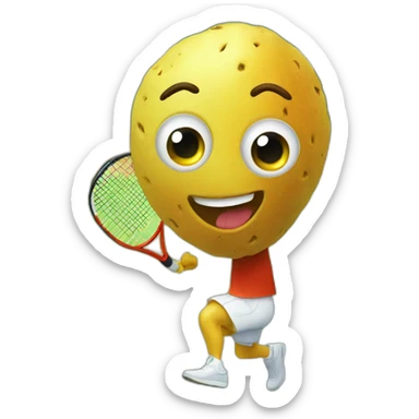 une patate qui joue au tennis sticker
