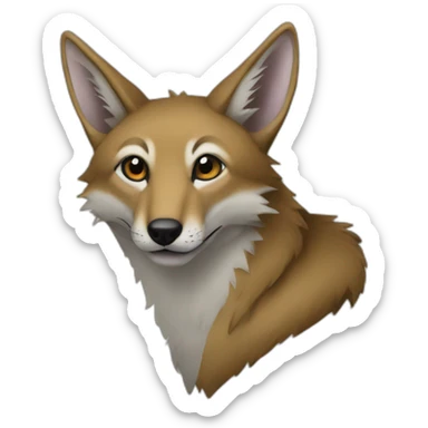 Jackal siting by eggplant sticker