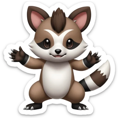 Teddiursa-Minccino-Oshawott-Obstagoon-fusion  sticker