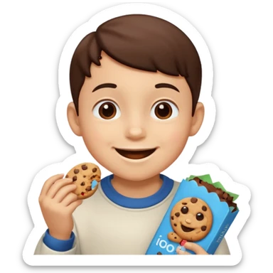 67 kid eating cookies sticker