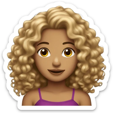 pretty latina with curly hair longer hair sticker