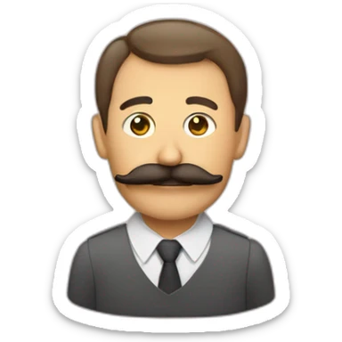 personne avec une moustache trapèze sticker