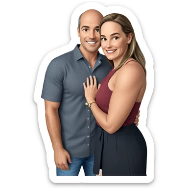 smiling girl and boy portrait sticker