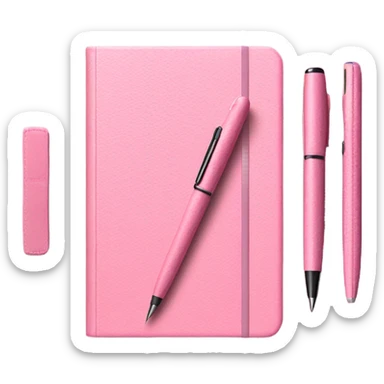 A simple pink journal and pen  sticker