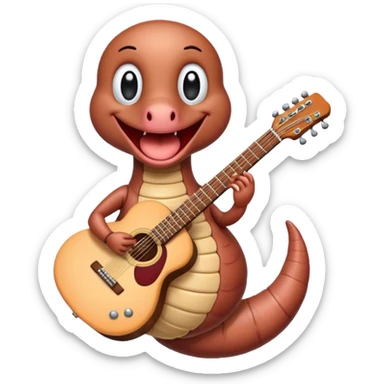 Earthworm with a guitar sticker