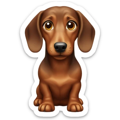 Brown weenie dog sticker