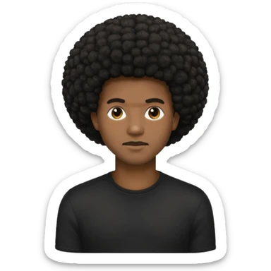 black model man afro black shirt sticker