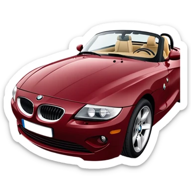 Maroon 2004 BMW Z4 convertible sticker