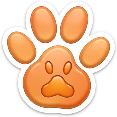 a very light pale pastel apricot pawprint sticker