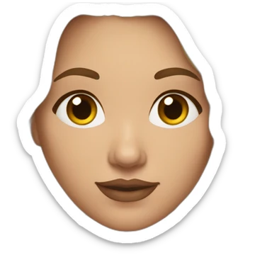 Plus size seductive brown hair Caucasian woman sticker