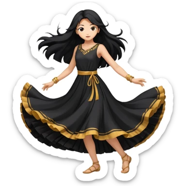 Una chica de anime bailando  que se mueve  sticker