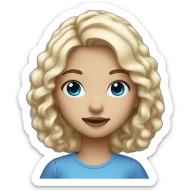 White cute girl with nickname Blueblue as an artist sticker