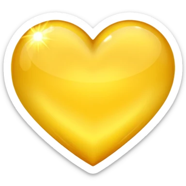Heart with shimmering only yellow color  sticker