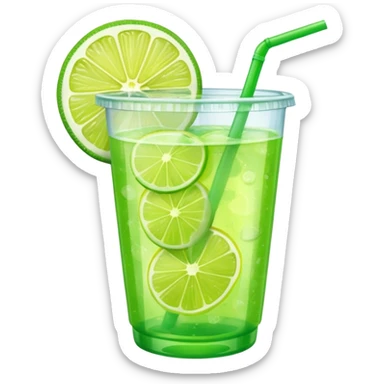 green lemonade in a plastic cup sticker