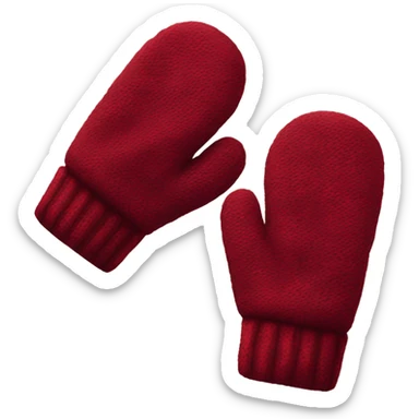 Red mittens. Burgundy.  sticker